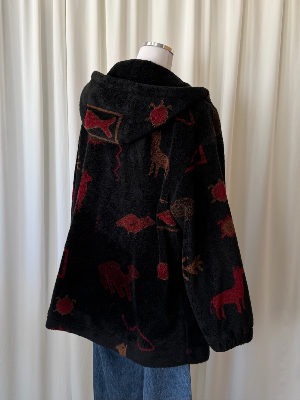 Vintage Y2K Forecaster Sport Fleece Jacket Hooded Zip Up Black Gorpcore small - Picture 6 of 14